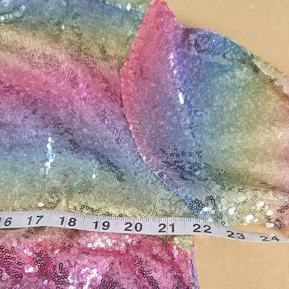 CH8 NWT Main Strip Multicolor Sequin Pantsuit Blouse Flare Leg 2 Pc Sm Md Lg - Picture 5 of 11